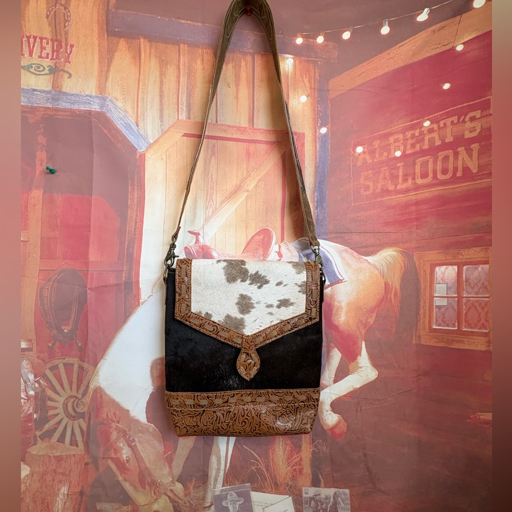 🐄😱POKOLOKO Cowhide & Leather Western Crossbody